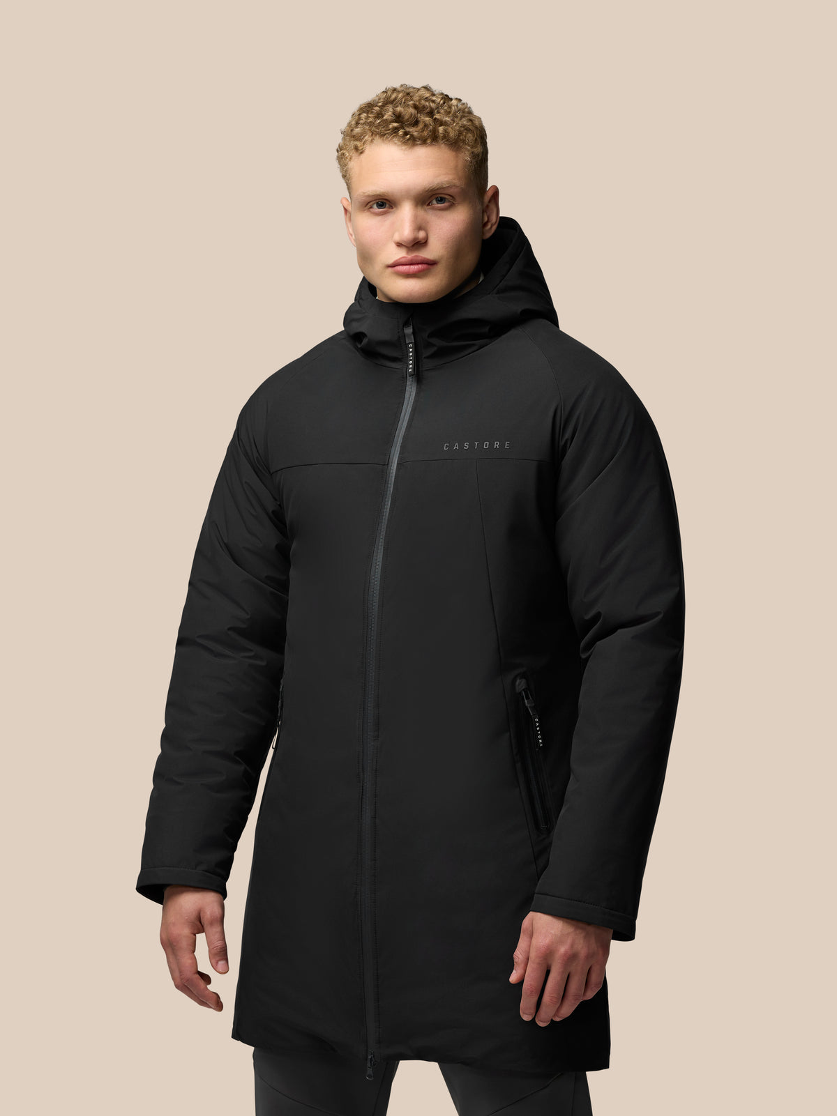 Longline Wadded Jacket - Black - Black