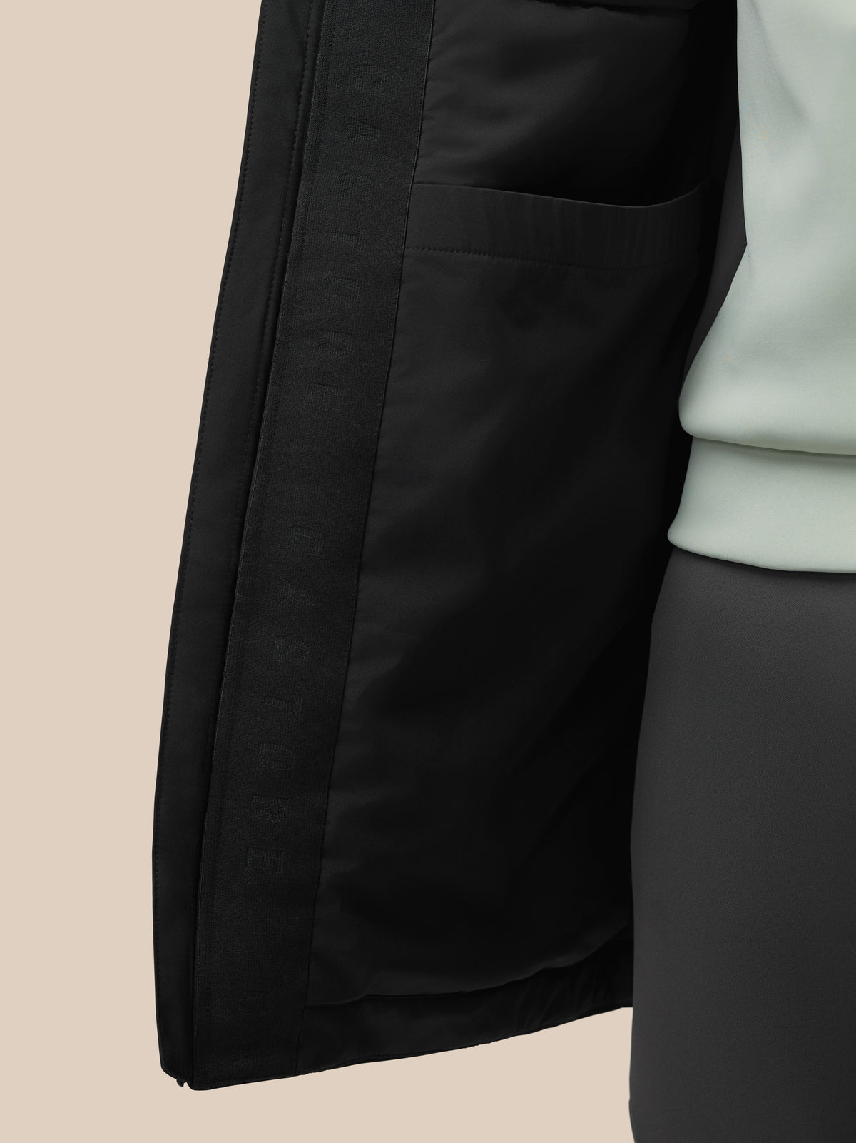 Longline Wadded Jacket - Black - Black
