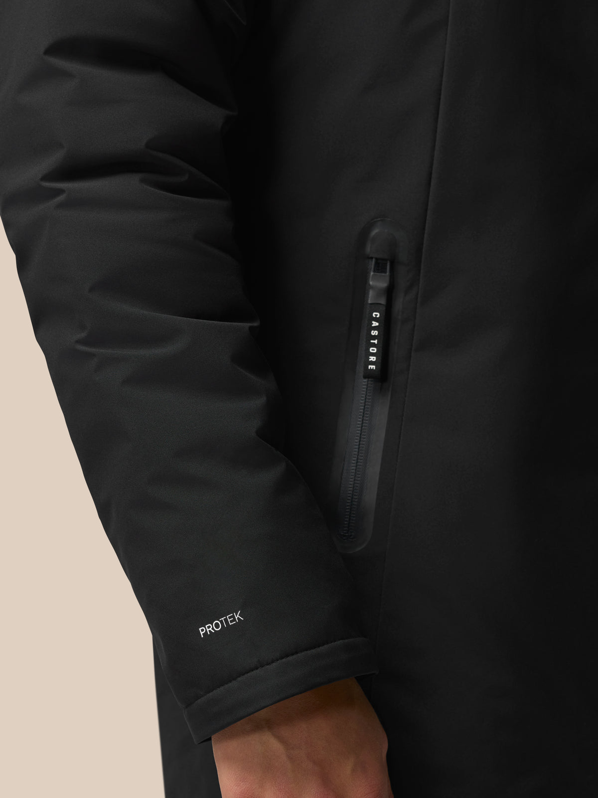 Longline Wadded Jacket - Black - Black