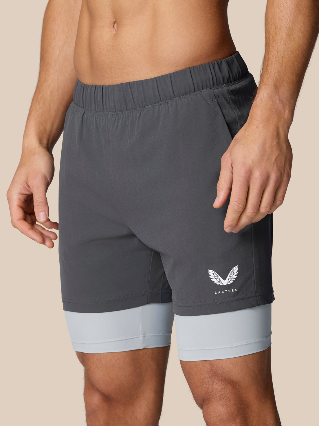 Flow Training 2-In-1 Short - Mid Grey - Gunmetal
