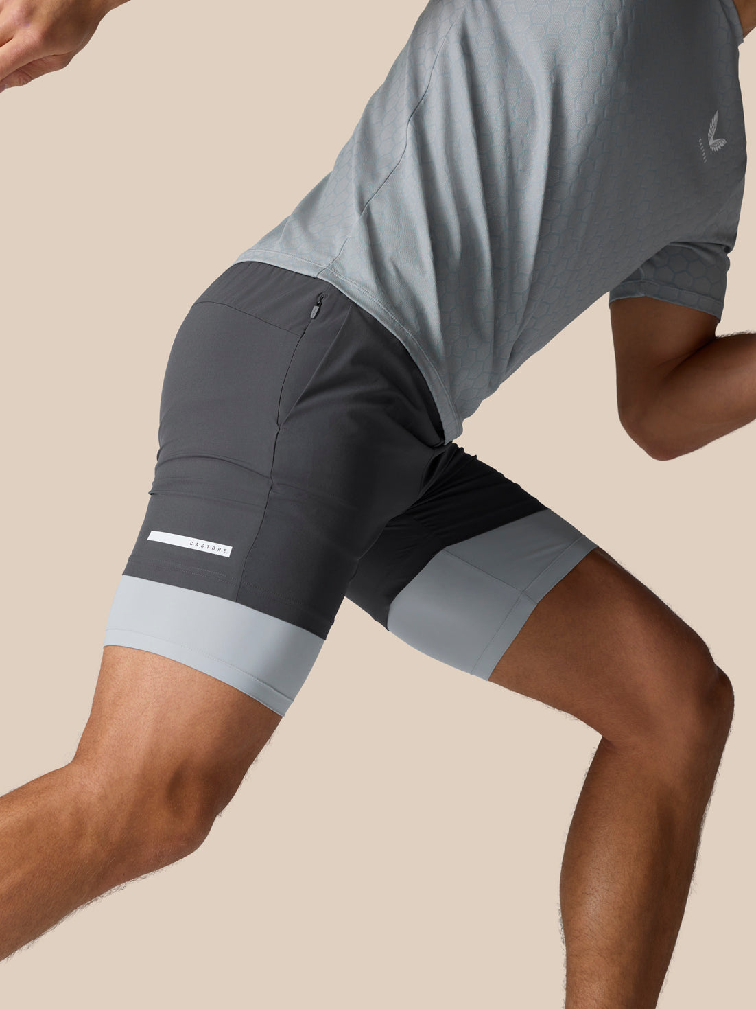 Flow Training 2-In-1 Short - Mid Grey - Gunmetal
