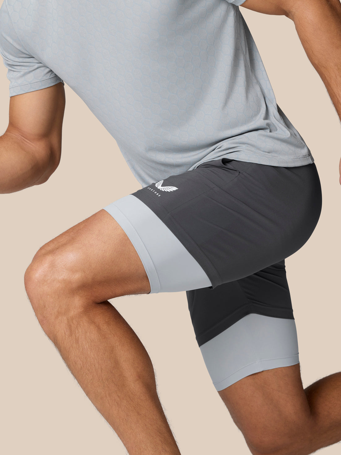 Flow Training 2-In-1 Short - Mid Grey - Gunmetal