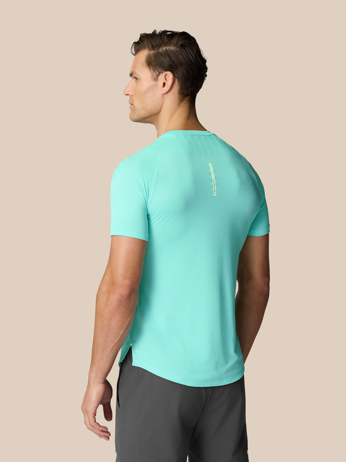 Flow Training Muscle Grip T-Shirt - Light Aqua - Light Aqua/White