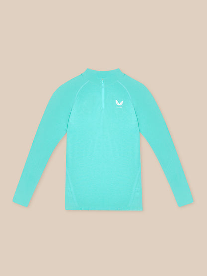 Flow Training 1/4 Zip Top - Light Aqua