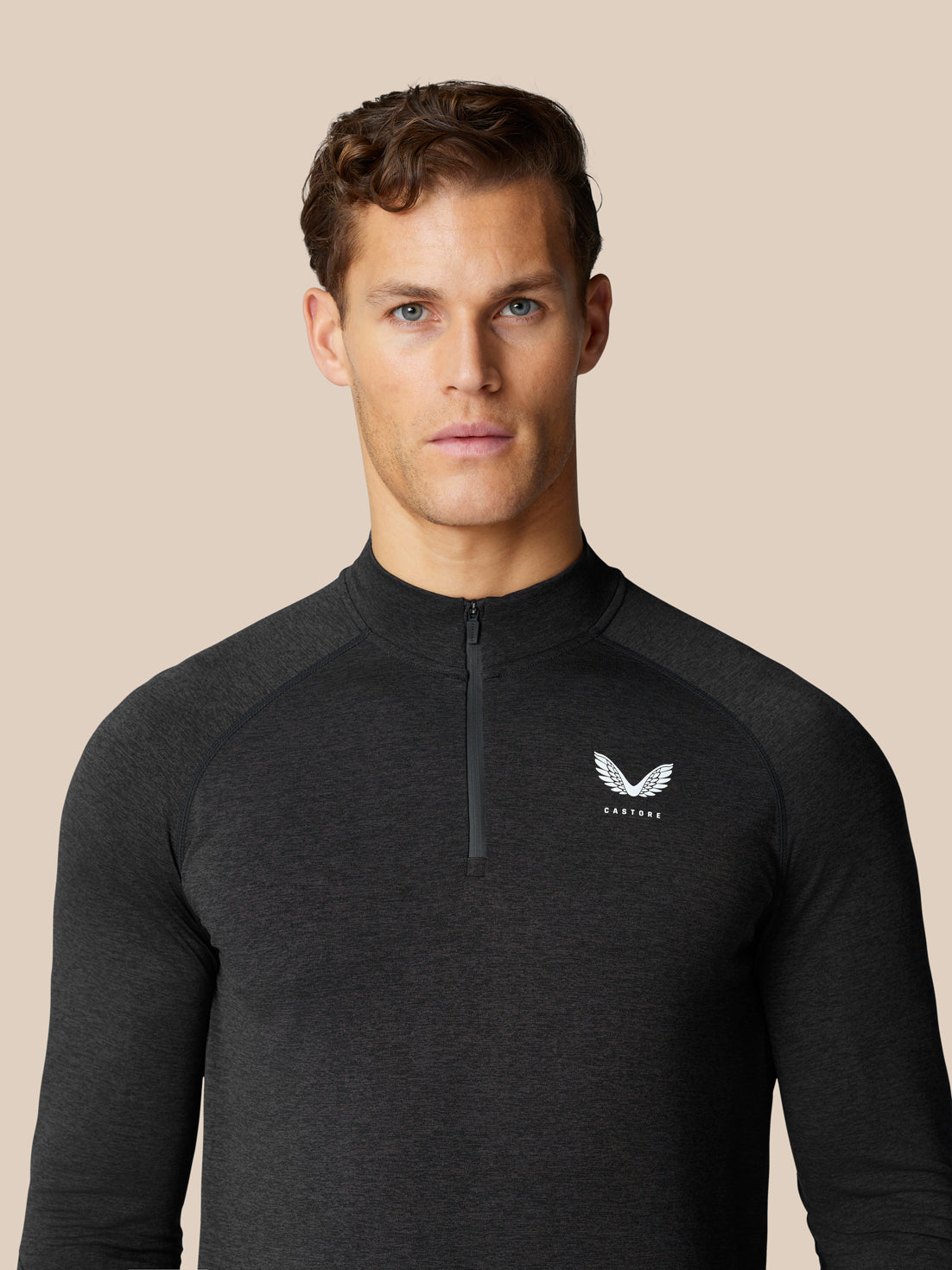 Flow Training Quarter Zip Top - Black - Black/White