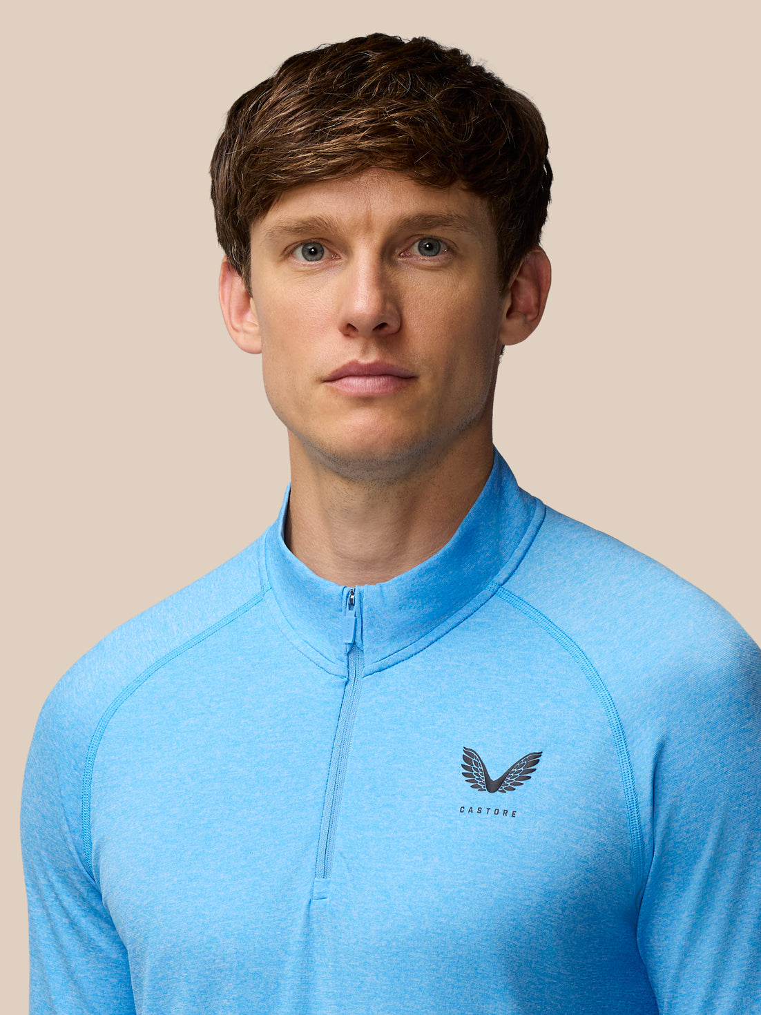 Flow Seamless Quarter Zip Long Sleeve Top - Cool Blue/Black - Cool Blue/Black