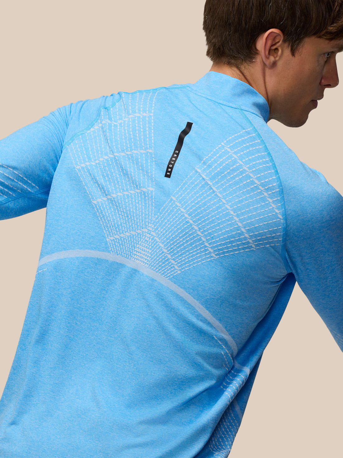 Flow Seamless Quarter Zip Long Sleeve Top - Cool Blue/Black