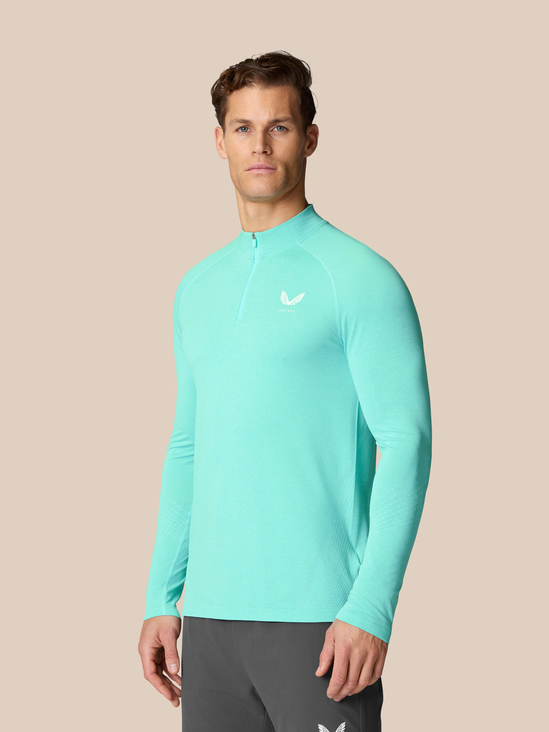 Flow Training 1/4 Zip Top - Light Aqua