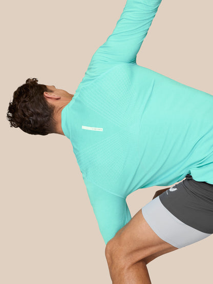Flow Training 1/4 Zip Top - Light Aqua