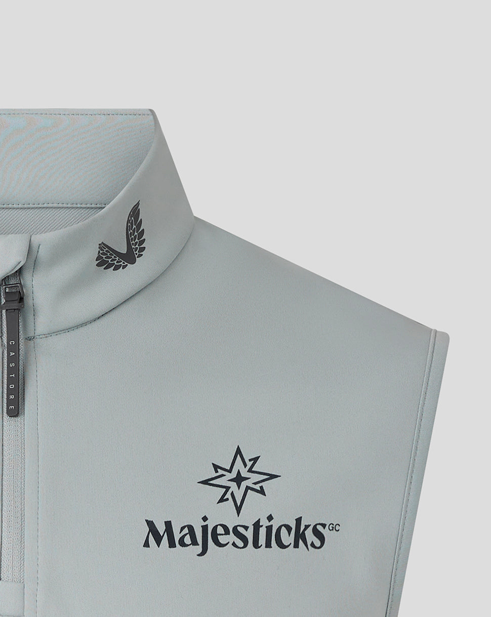 Majesticks Classic Half Zip Gilet - Grey - Mid Grey