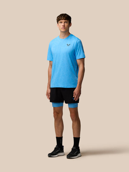 Flow Training Engineered Knit T-Shirt - Cool Blue/Black