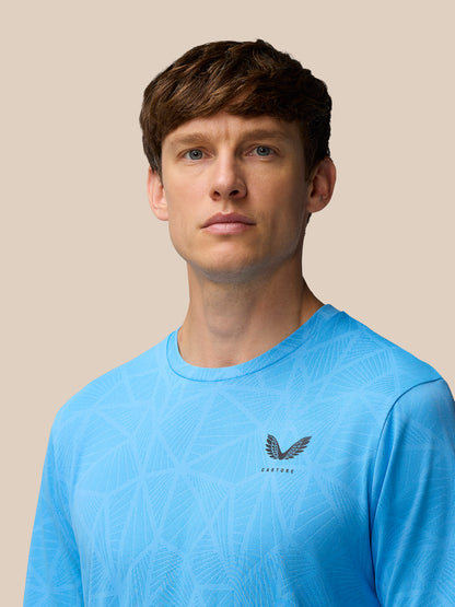 Flow Training Engineered Knit T-Shirt - Cool Blue/Black