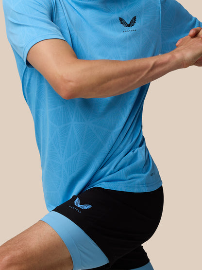 Flow Training Engineered Knit T-Shirt - Cool Blue/Black