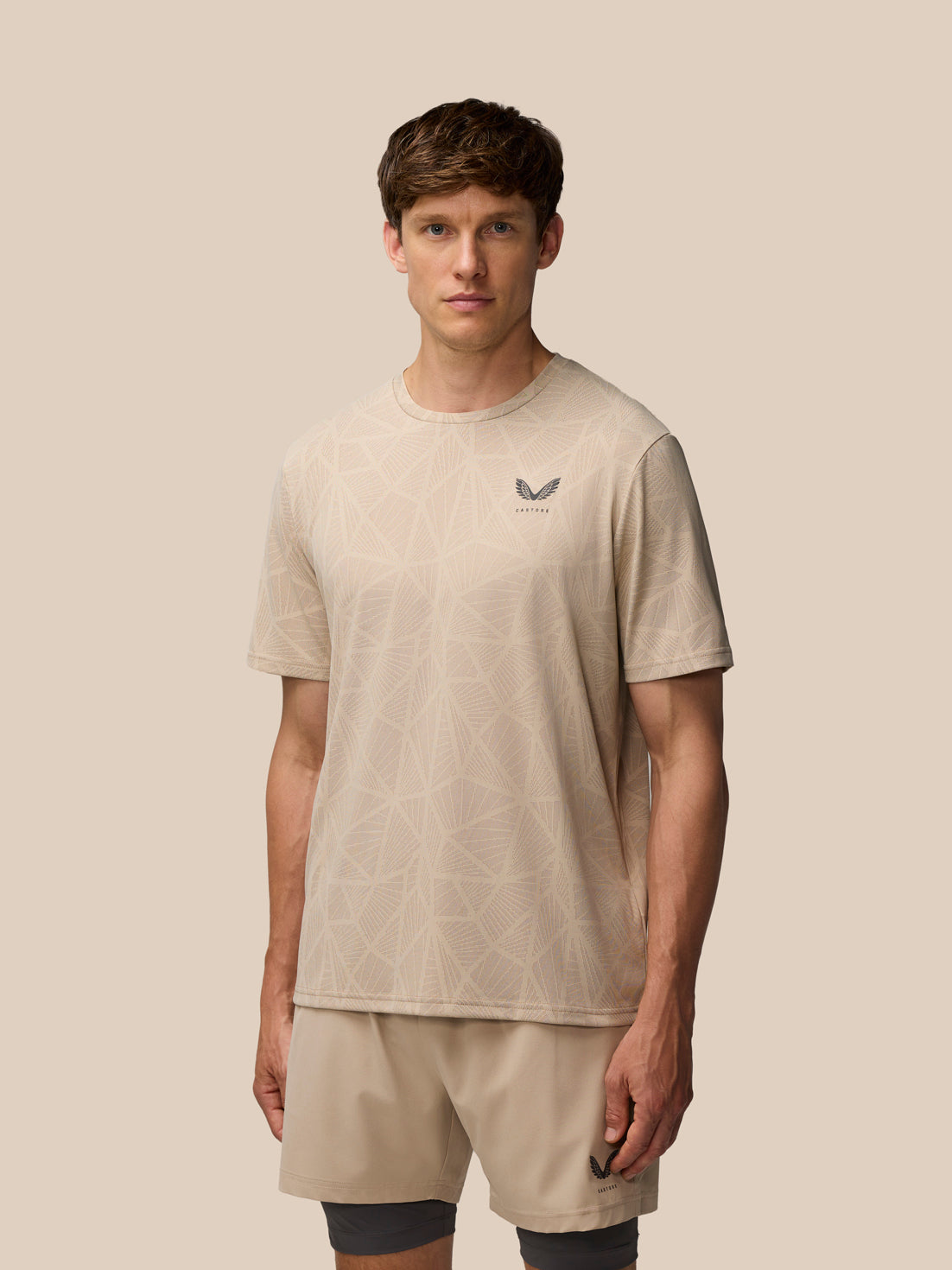Flow Training Engineered Knit T-Shirt - Mushroom/Black