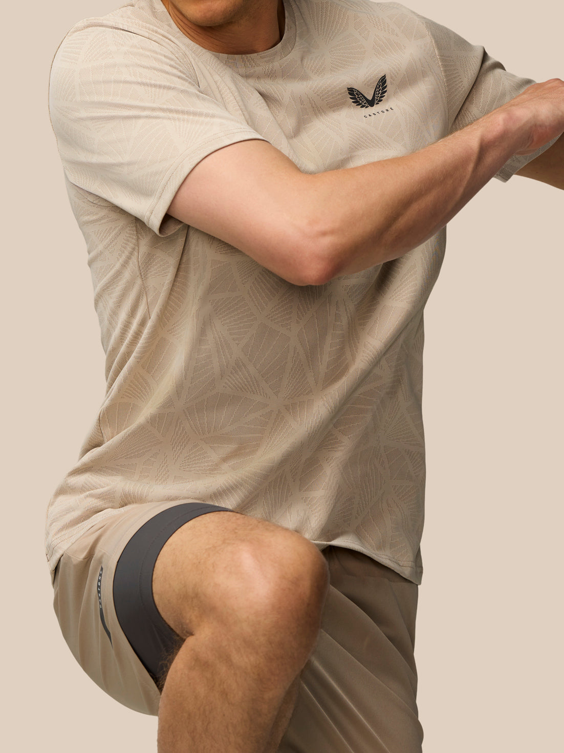 Flow Training Engineered Knit T-Shirt - Mushroom/Black