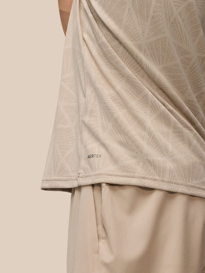 Flow Training Engineered Knit T-Shirt - Mushroom/Black