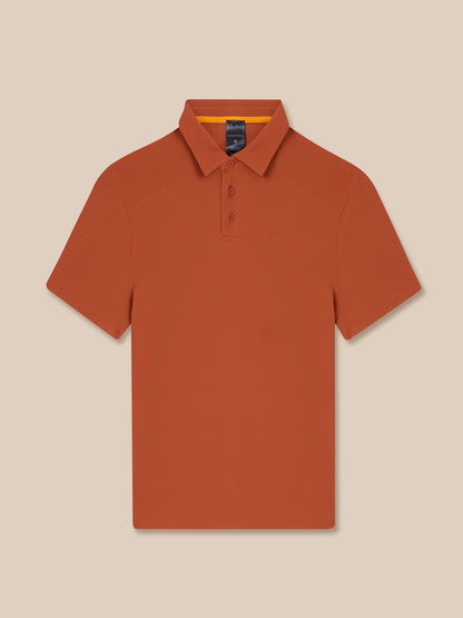 Elevated Lifestyle Polo Top - Dark Rust