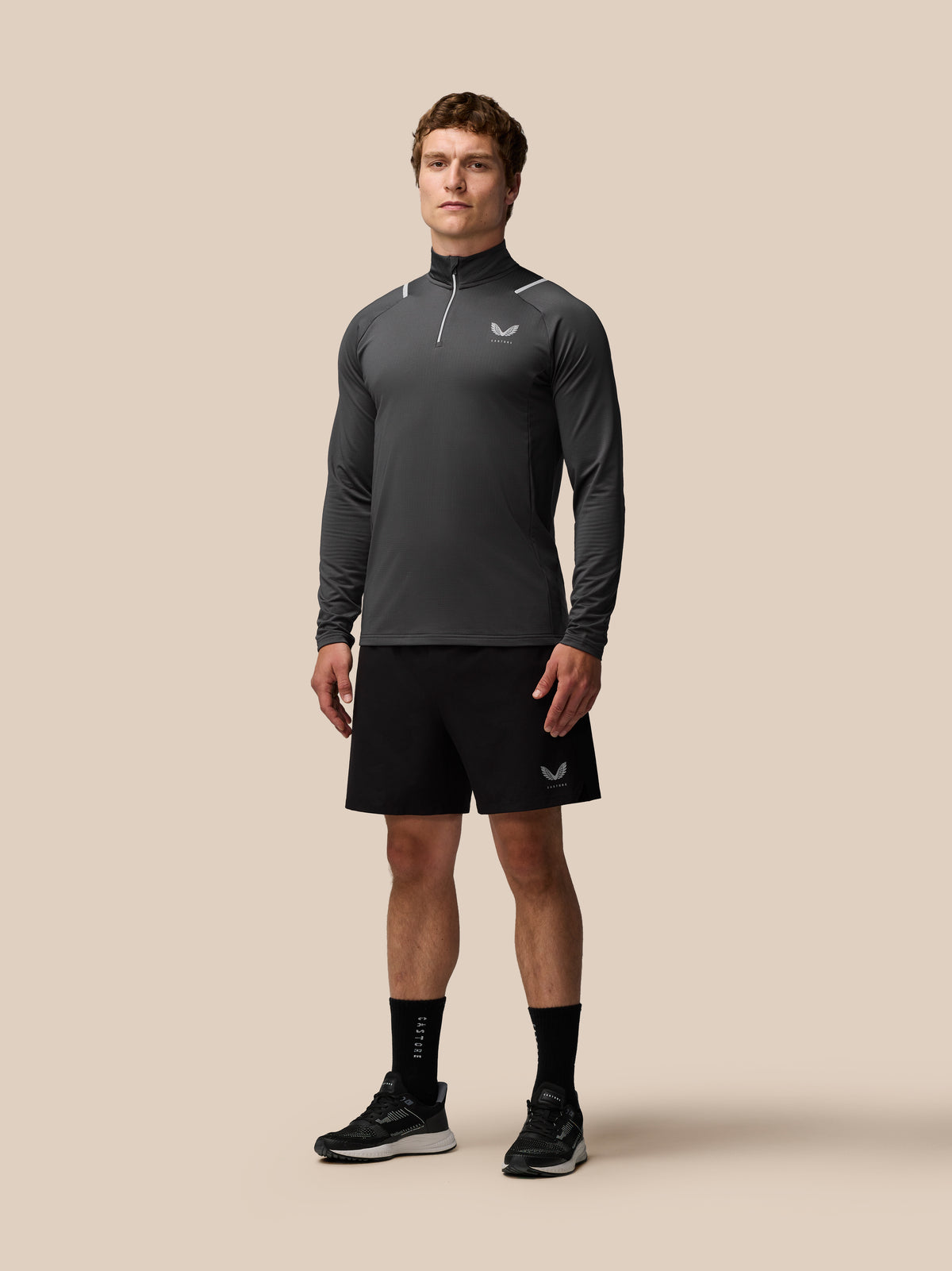 Apex Training Winterised 1/4 Zip Top - Charcoal - Gunmetal/Silver Reflective