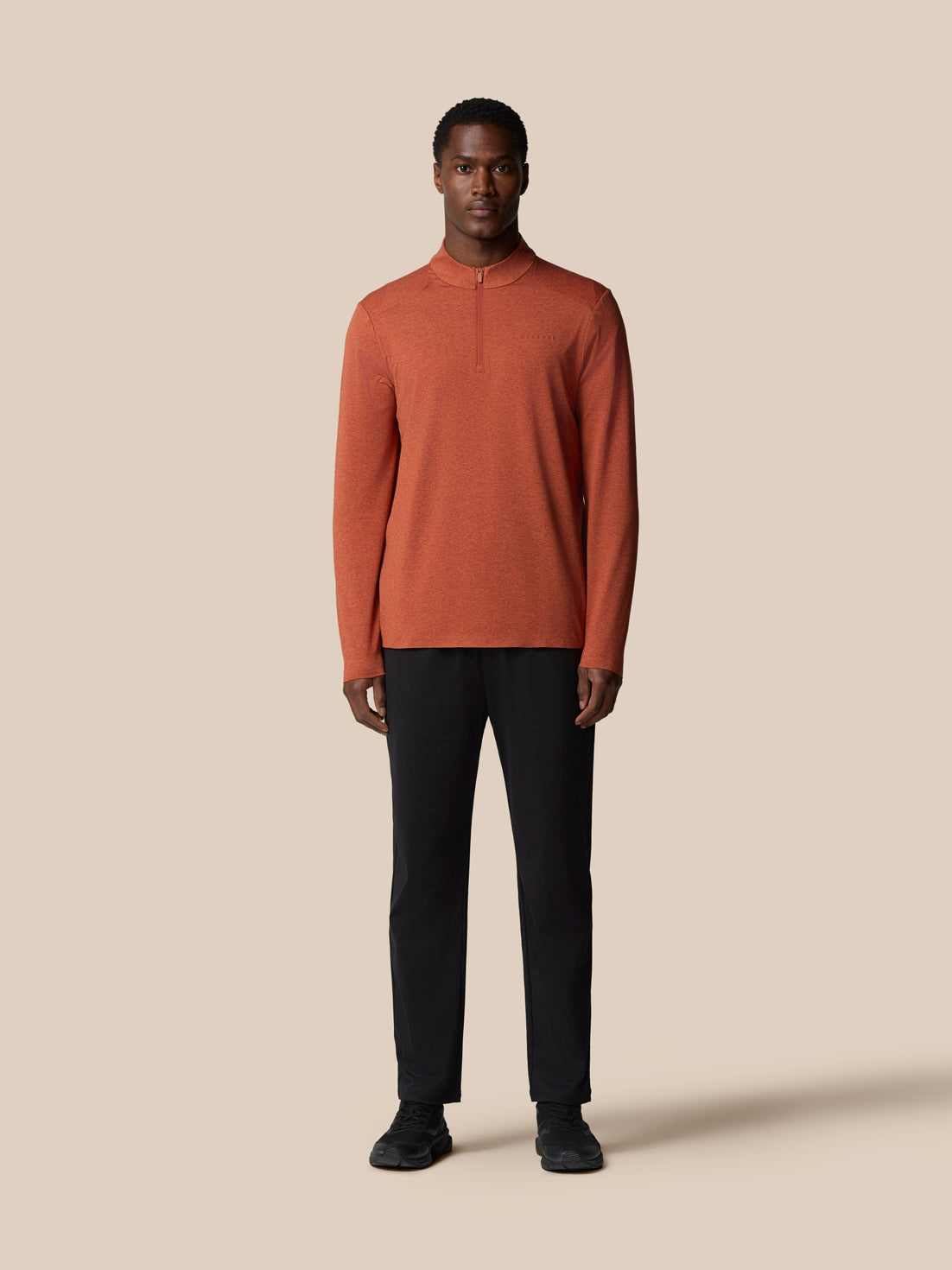 Elevated Lifestyle 1/4 Zip Top - Dark Rust