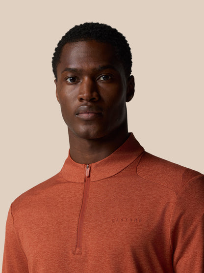 Elevated Lifestyle 1/4 Zip Top - Dark Rust
