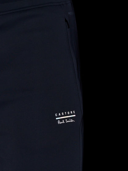 Castore and Paul Smith logos on grey joggers