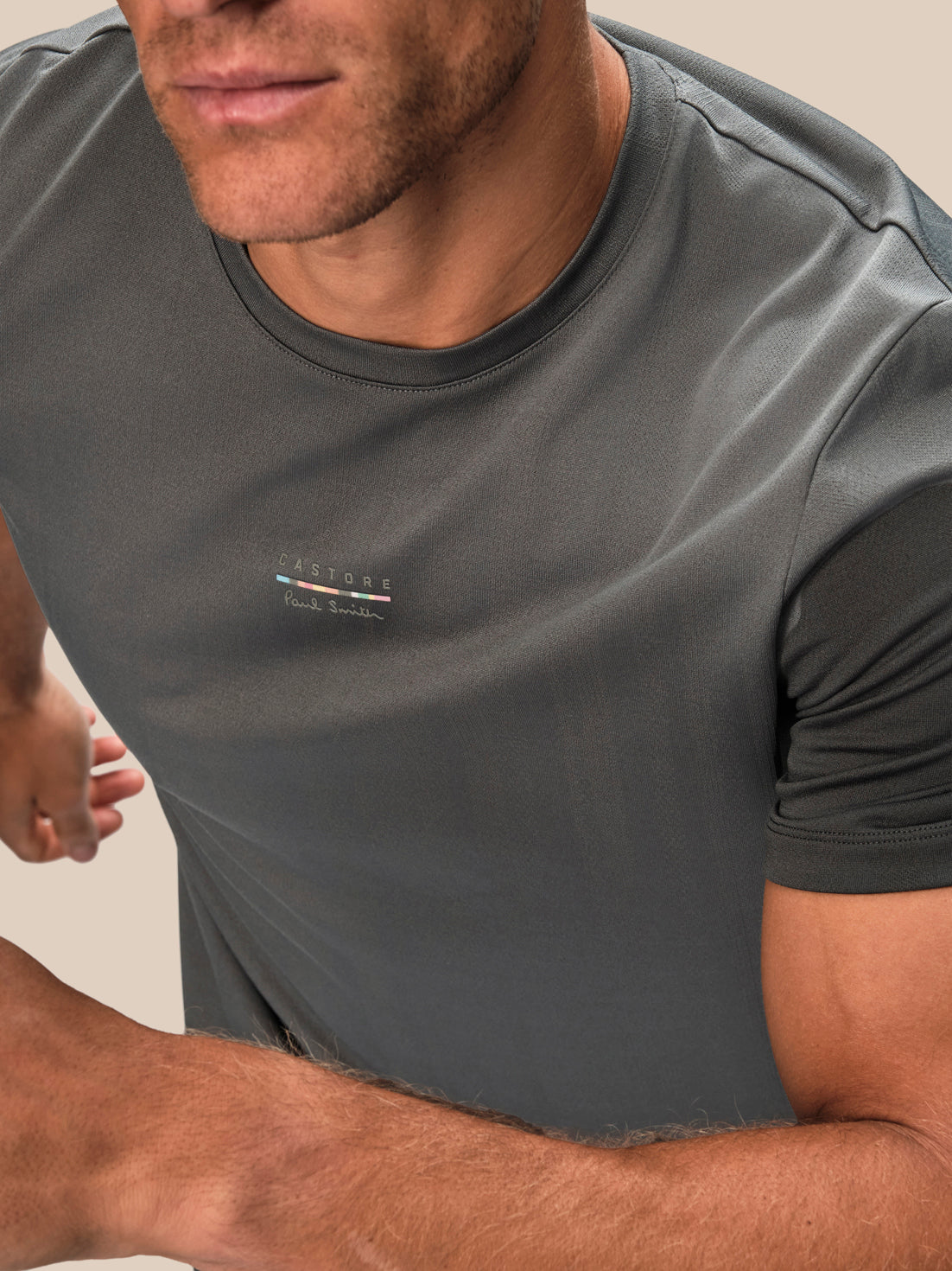 Men's Castore x Paul Smith Short Sleeve T-Shirt - Charcoal - Charcoal