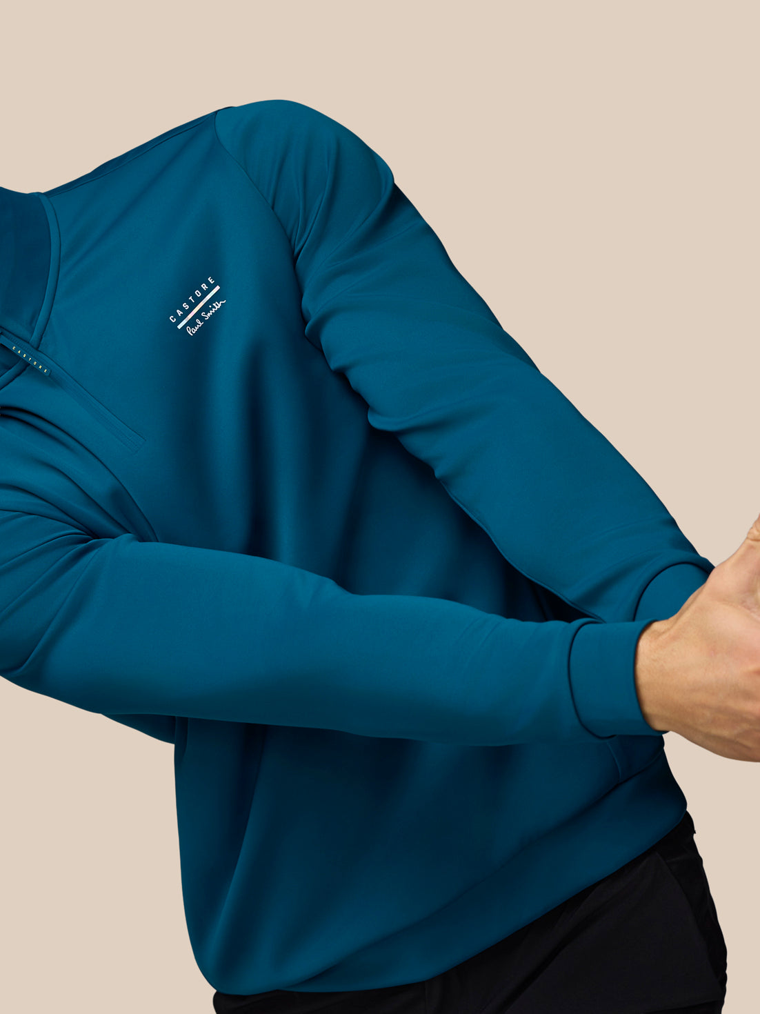 Men’s x Paul Smith Technical Quarter Zip Top - Teal - Teal