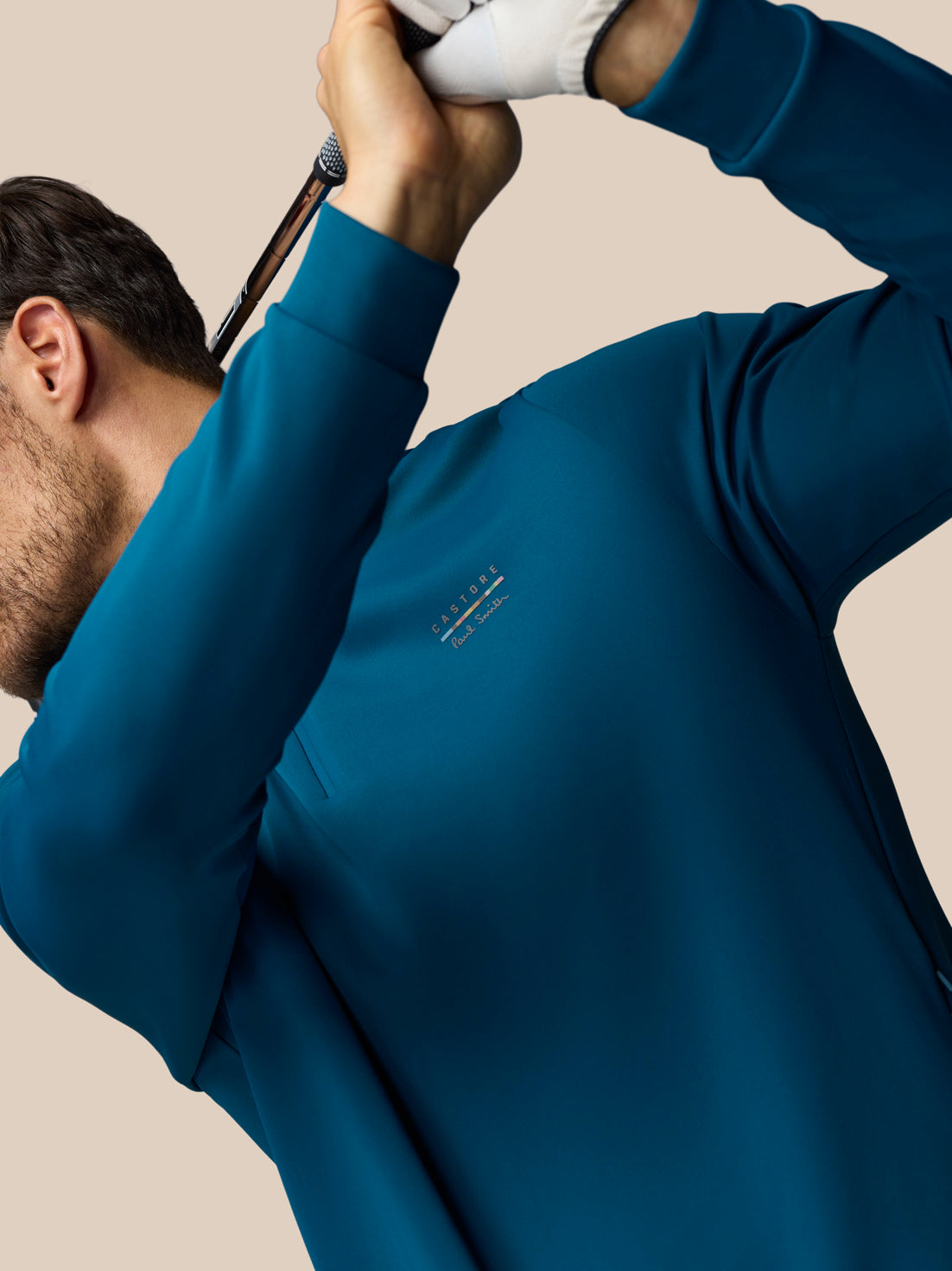 Men’s x Paul Smith Technical Quarter Zip Top - Teal - Teal
