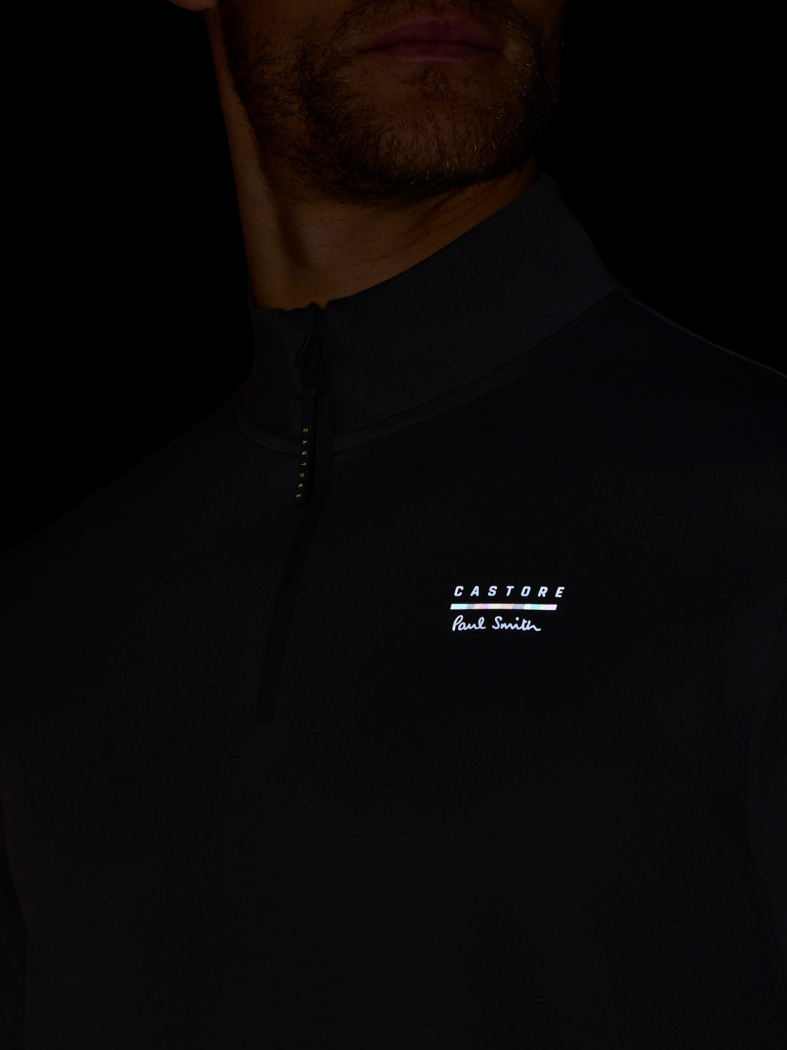 Men's x Paul Smith Technical Quarter Zip Top - Charcoal – Castore