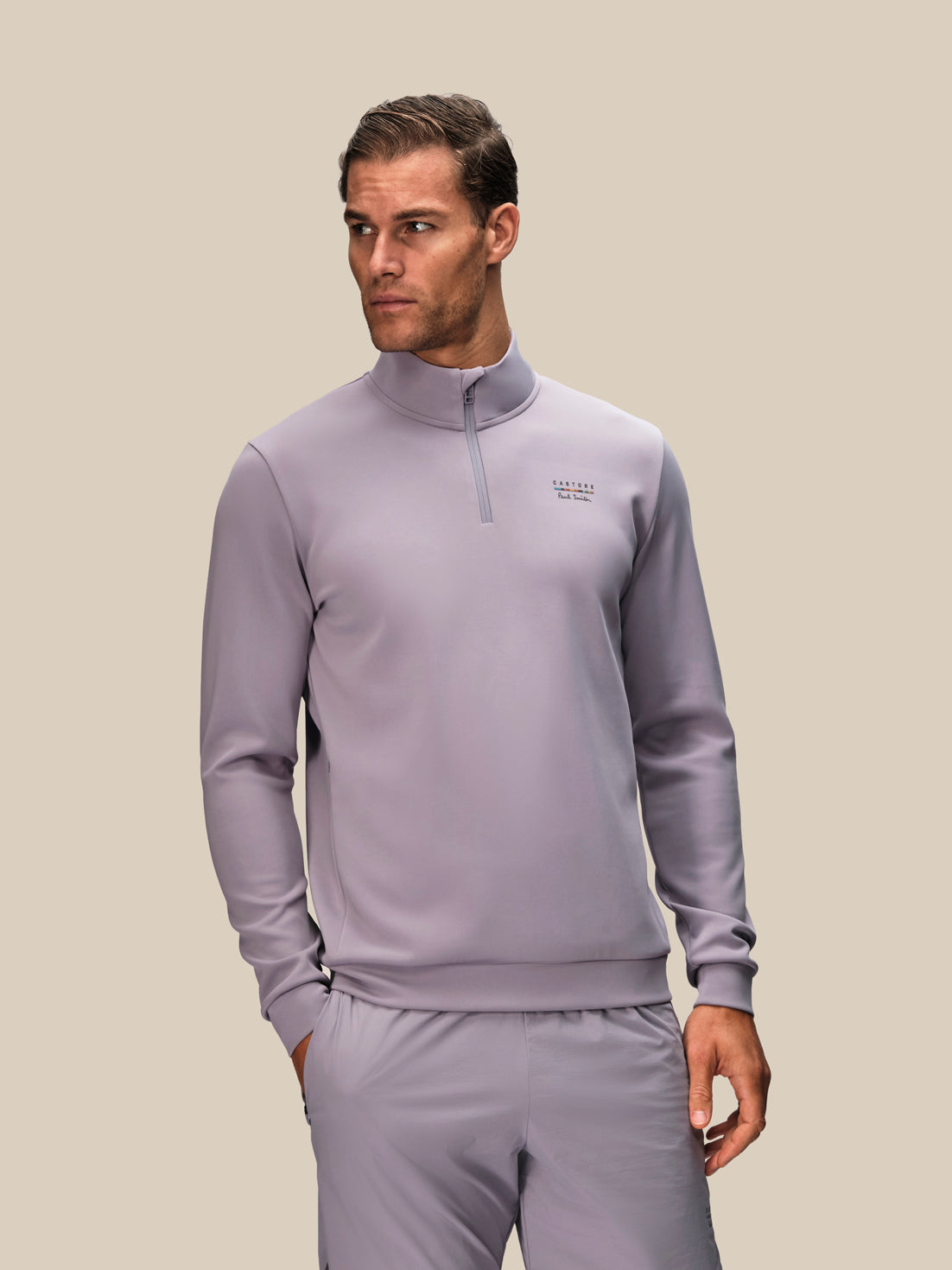 Men's Castore x Paul Smith Long Sleeve Quarter Zip - Mauve - Mauve
