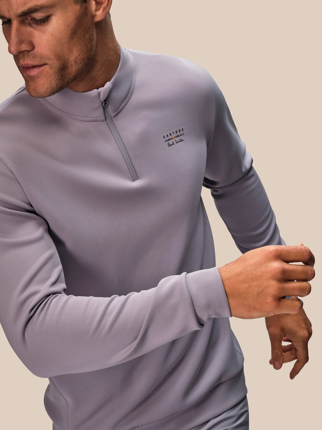 Men's Castore x Paul Smith Long Sleeve Quarter Zip - Mauve - Mauve