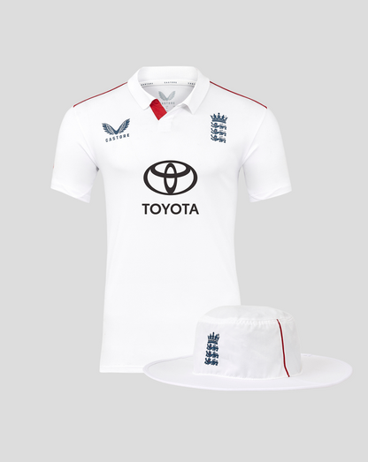 Men's England Cricket 25/26 Test Shirt + Wide Brim Hat