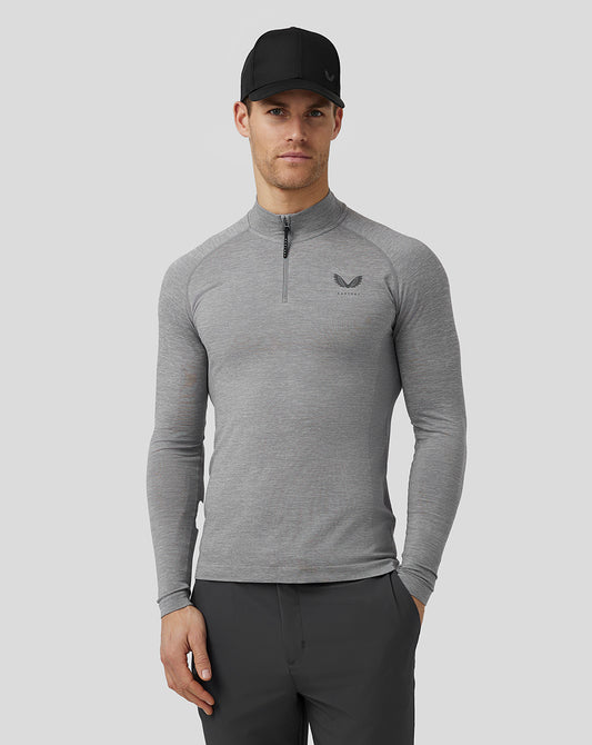 Men’s Golf Body Mapped Seamless Quarter Zip Top - Steel