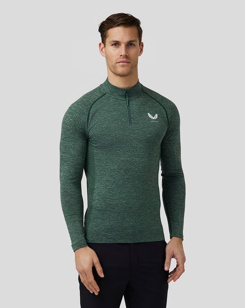 Men’S Golf Body Mapped Seamless Quarter Zip Top - Pine Grey