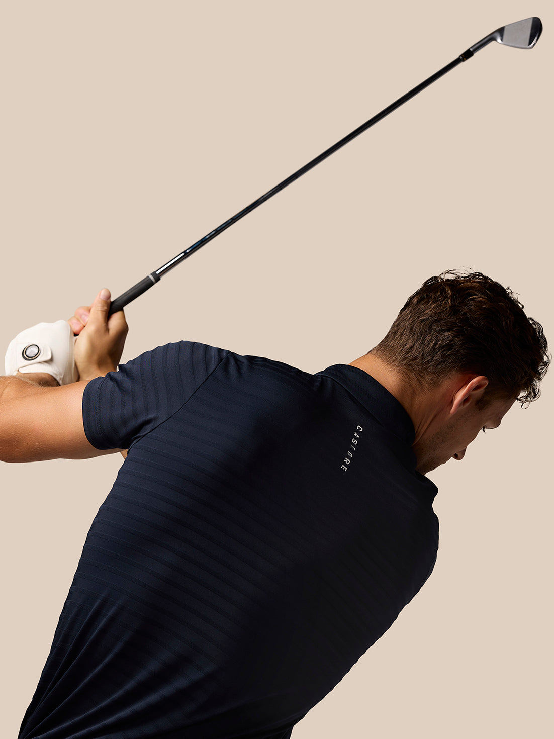 Golf Pinnacle Pique Stripe Polo - Navy - Navy/White
