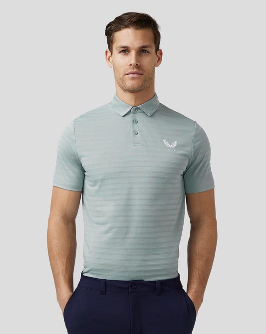 Men’s Golf Textured Pique Stripe Polo - Blue