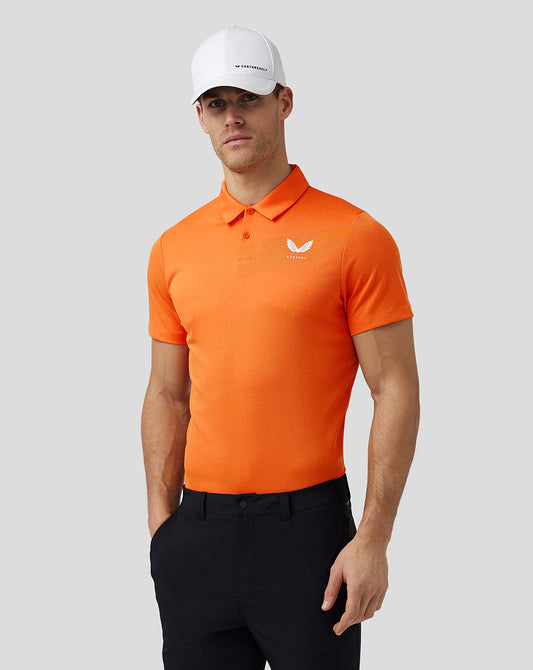 Men’s Golf Engineered Knit Polo - Deep Orange