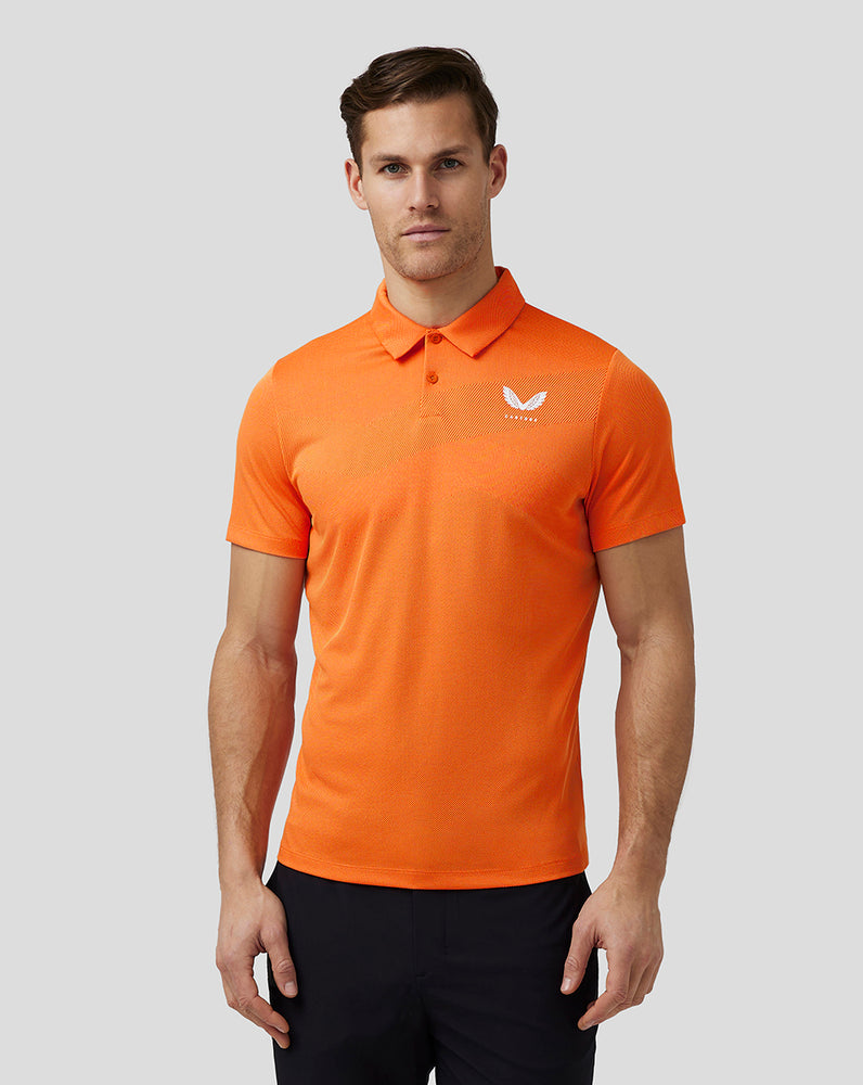Men’s Golf Engineered Knit Polo - Deep Orange
