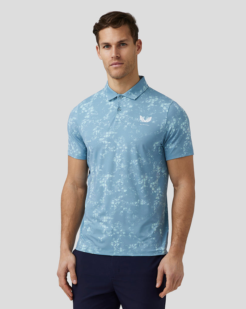 Men’s Golf Short Sleeve Printed Polo - Blue