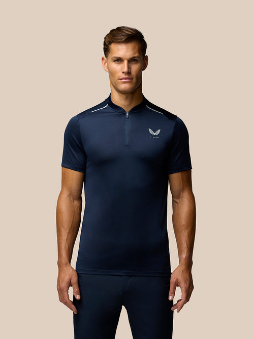 Men’S Golf Short Sleeve Pinnacle Varsity Polo Shirt – Midnight Navy