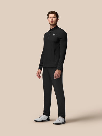 Men’s Golf Long Sleeve Flex Tech Half Zip Top – Black