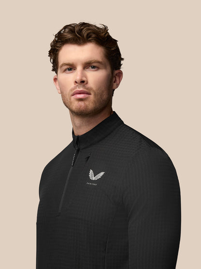 Men’s Golf Long Sleeve Flex Tech Half Zip Top – Black