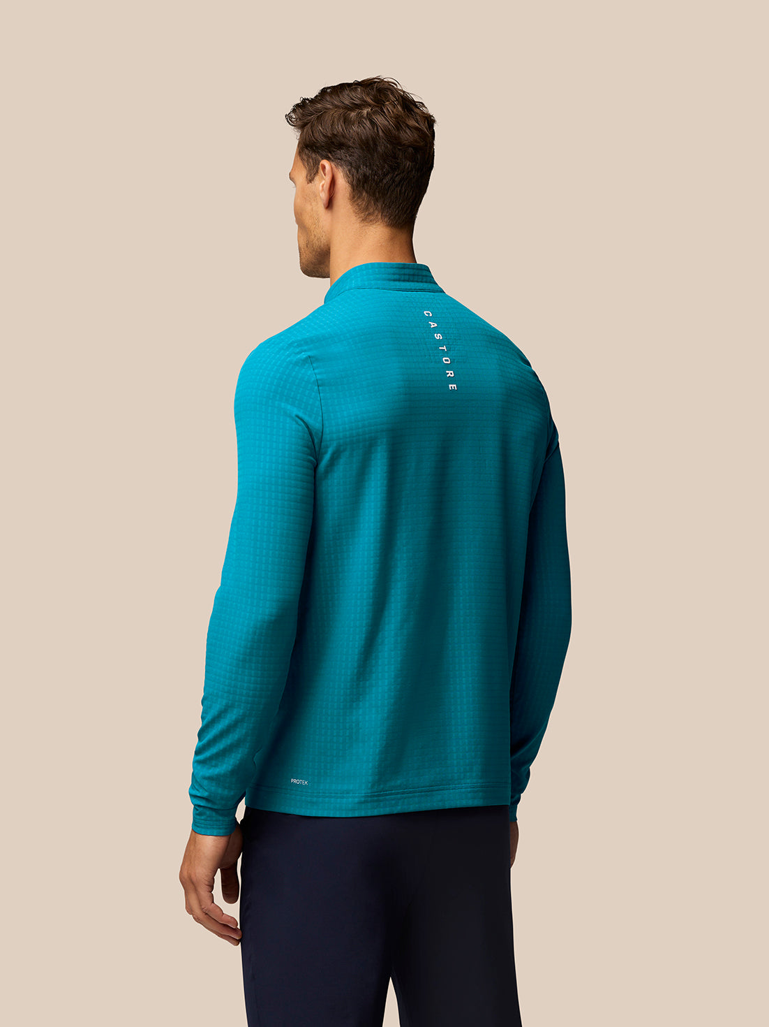 Men’s Golf Long Sleeve Flex Tech Half Zip Top – Dark Aqua