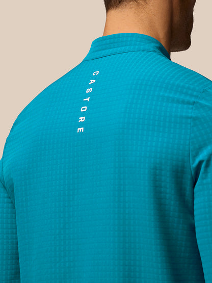 Men’s Golf Long Sleeve Flex Tech Half Zip Top – Dark Aqua