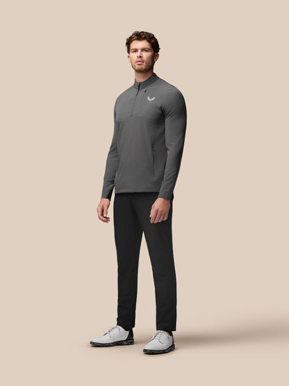 Men’s Golf Long Sleeve Flex Tech Half Zip Top – Gunmetal