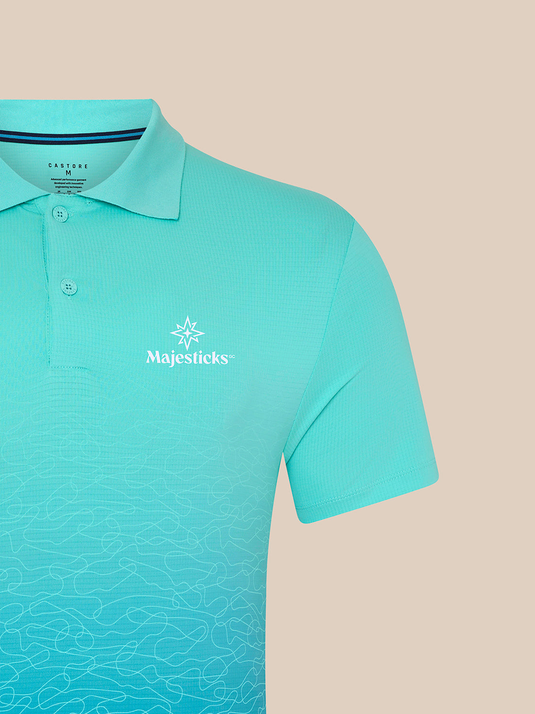Majesticks Golf Polo – Light Aqua - Light Aqua/White