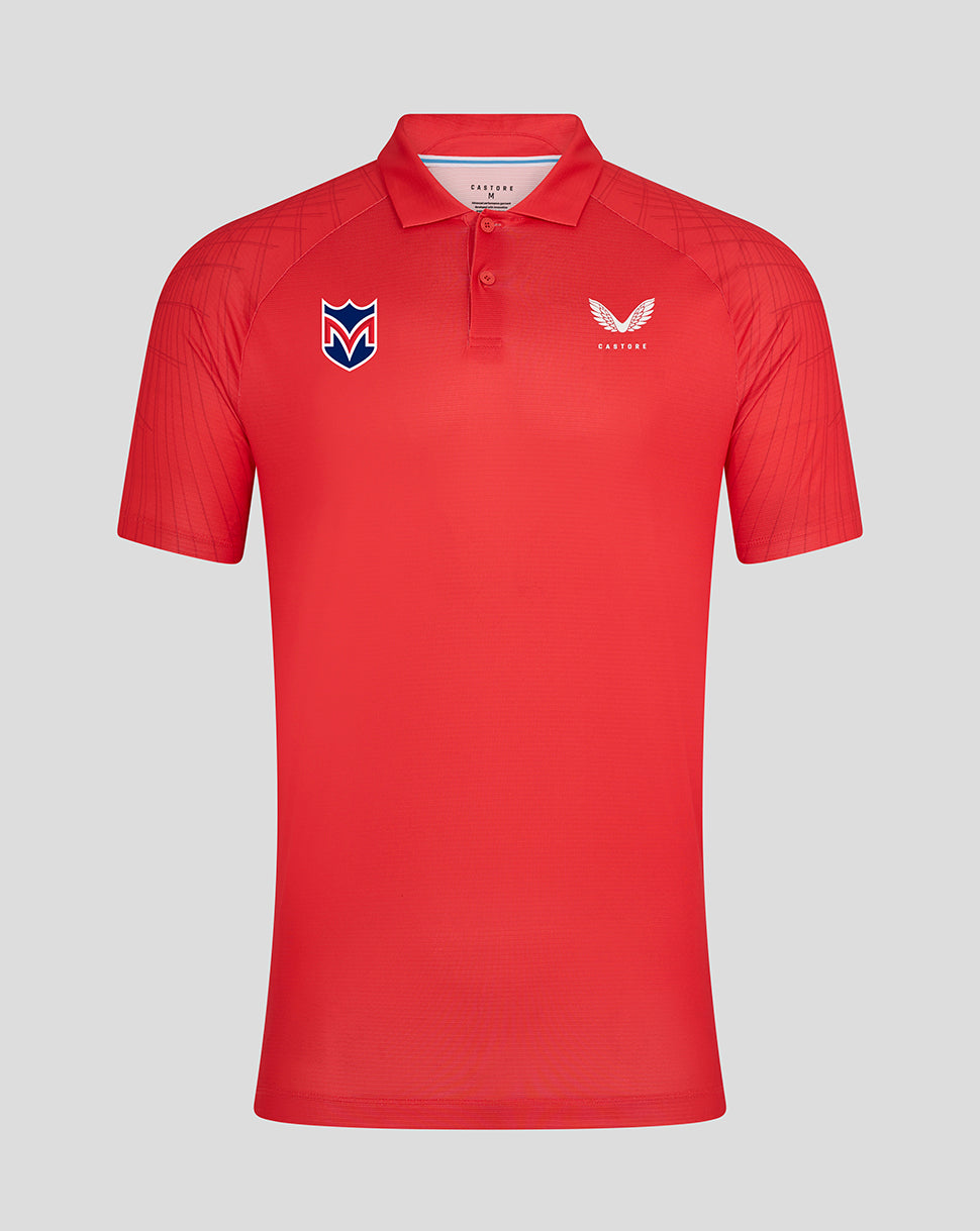 Majesticks Golf Club Men's Shoulder Graphic Polo - Poppy Red