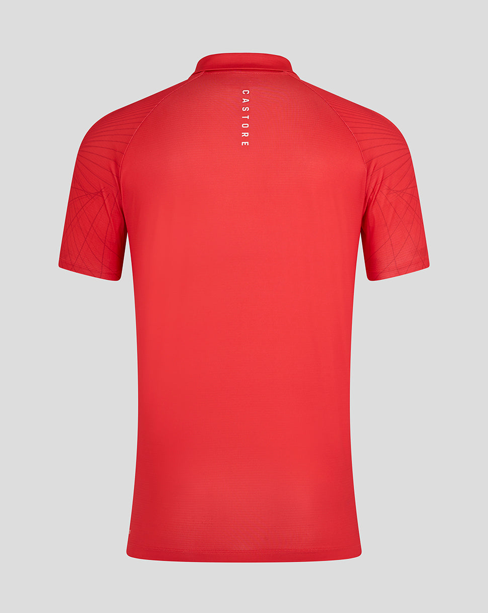 Majesticks Golf Club Men's Shoulder Graphic Polo - Poppy Red