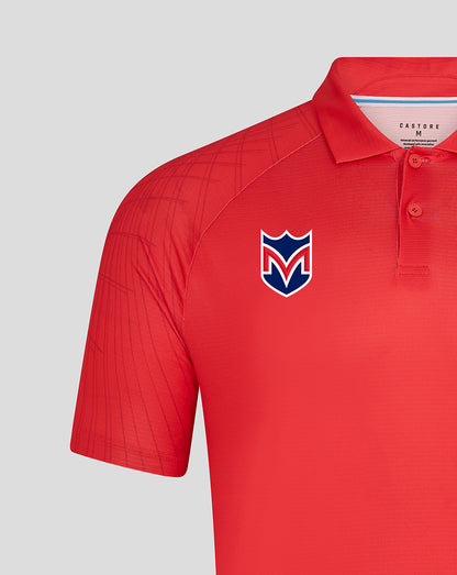 Majesticks Golf Club Men's Shoulder Graphic Polo - Poppy Red