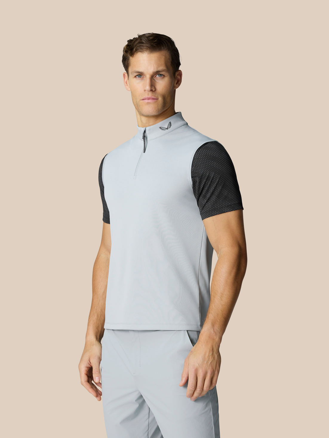 Men’s Golf Club Classic Half Zip Gilet - Mid Grey - Mid Grey